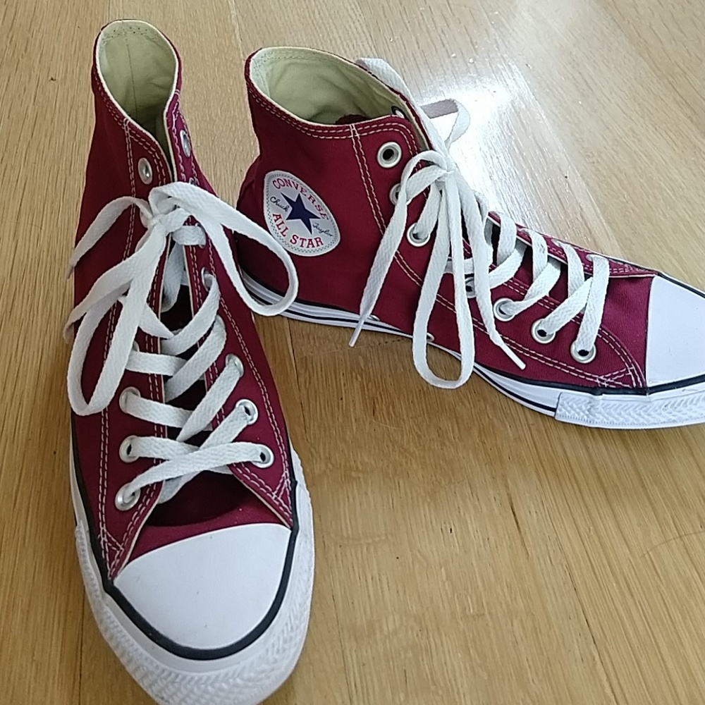 Converse burgundy high tops